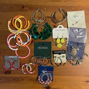 Huge lot Costume Acrylic Jewelry Earrings Bracelets Necklaces